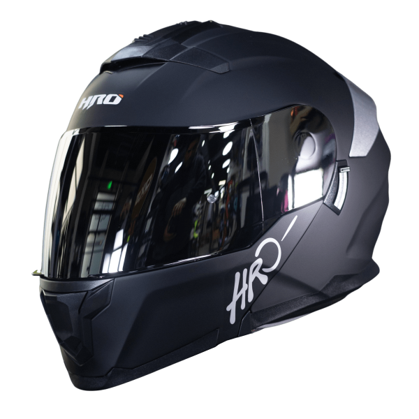 Casco Abatible Moto HRO 3440Dv Solid Negro Silver - Imagen 3