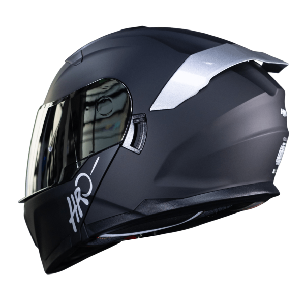 Casco Abatible Moto HRO 3440Dv Solid Negro Silver - Imagen 4