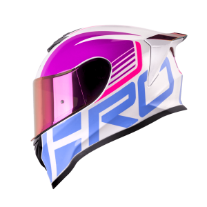 Casco Moto HRO 506 Wise Blanco Purpura Morado