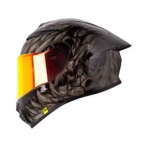 Casco moto Shaft 584sp Skull Clad negro gris integral