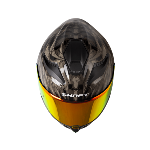 Casco moto Shaft 584sp Skull Clad negro gris integral - Imagen 2