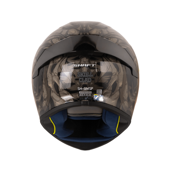 Casco moto Shaft 584sp Skull Clad negro gris integral - Imagen 3