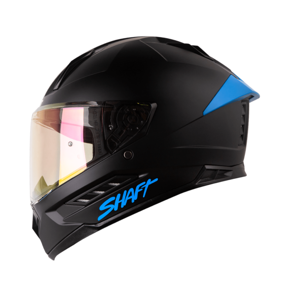 Casco moto Shaft 595 Solid negro azul integral