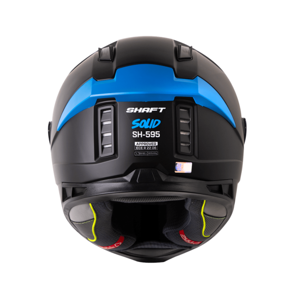 Casco moto Shaft 595 Solid negro azul integral - Imagen 3