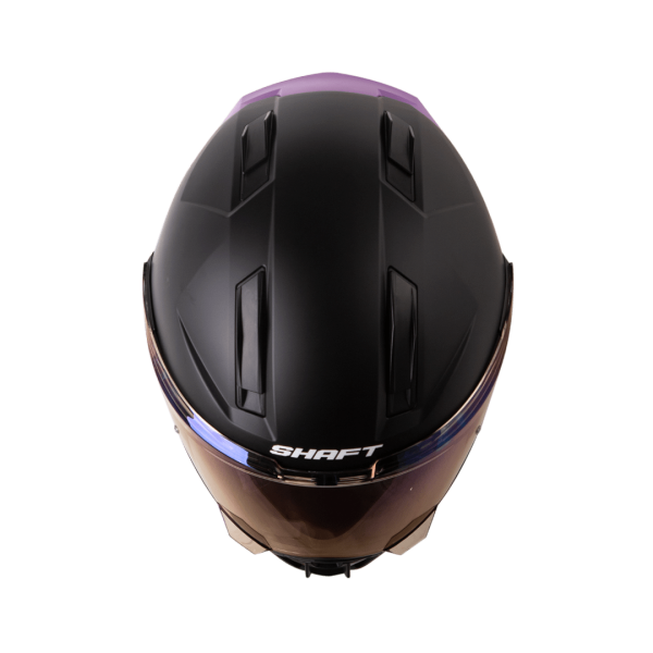 Casco moto Shaft 595 Solid negro morado integral - Imagen 2