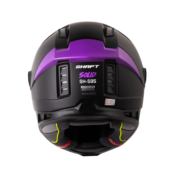 Casco moto Shaft 595 Solid negro morado integral - Imagen 3