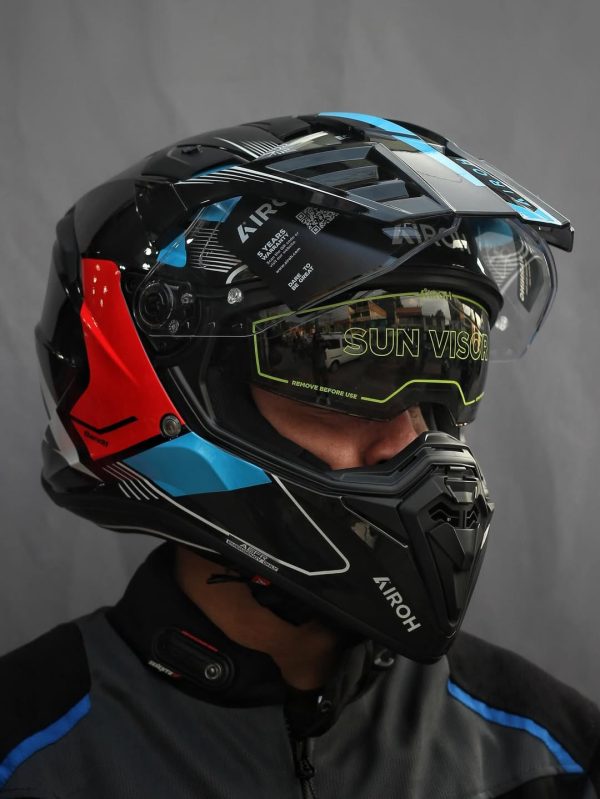 Casco Para Moto Airoh Bandit Tune Azul Rojo Brillo - Imagen 5