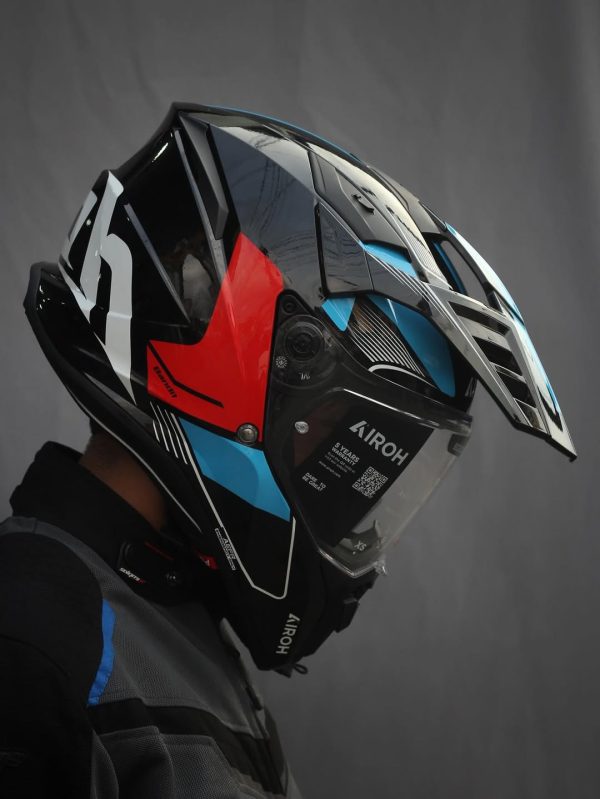 Casco Para Moto Airoh Bandit Tune Azul Rojo Brillo - Imagen 3