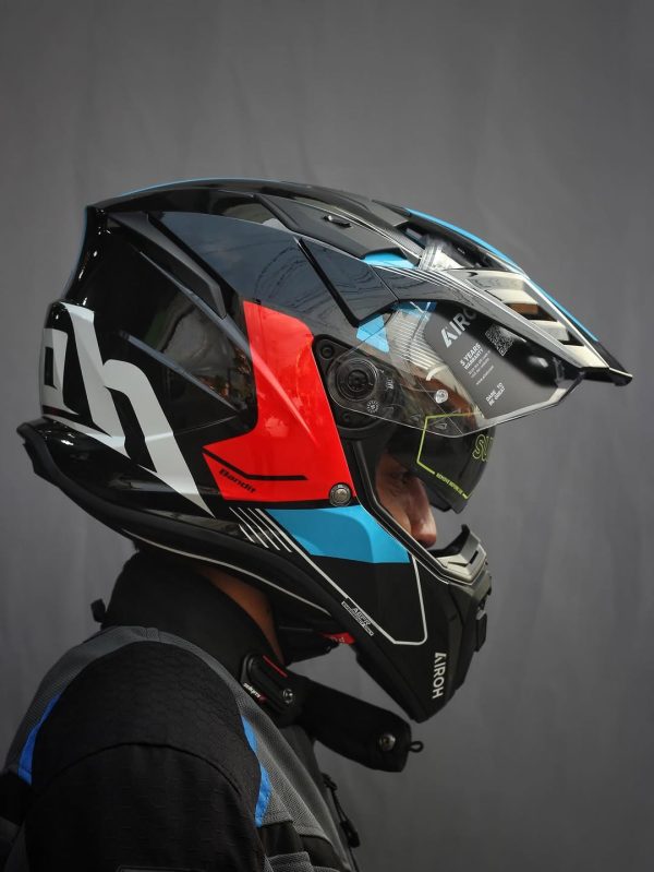 Casco Para Moto Airoh Bandit Tune Azul Rojo Brillo - Imagen 4
