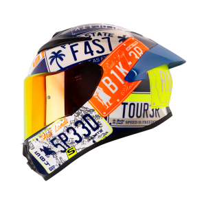 Casco moto Shaft 584sp State Azul Naranja