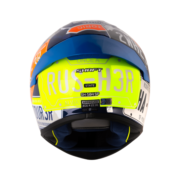 Casco moto Shaft 584sp State Azul Naranja - Imagen 3