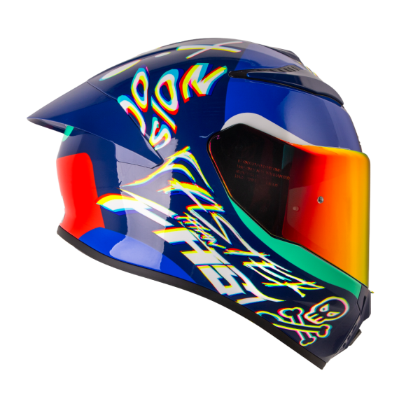 Casco moto Shaft 584sp RGB Azul - Imagen 2