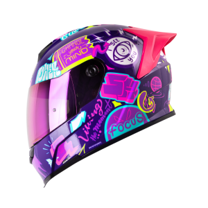 Casco moto Shaft 502sp Beat morado + Mica de color