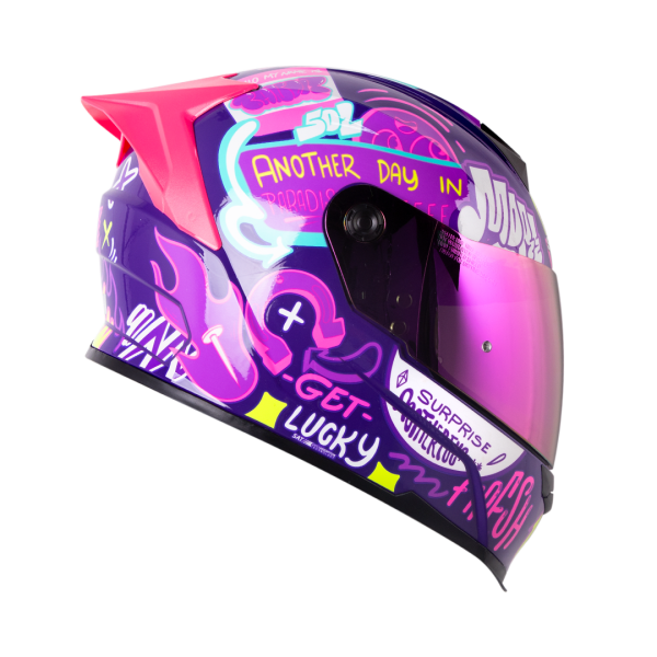 Casco moto Shaft 502sp Beat morado + Mica de color - Imagen 2