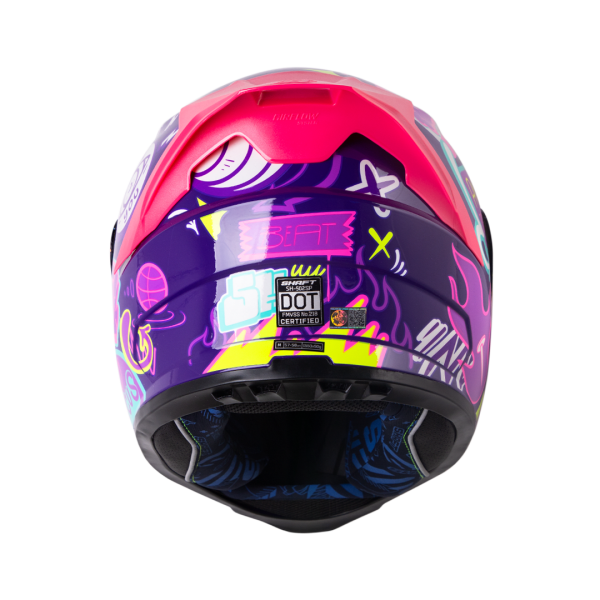 Casco moto Shaft 502sp Beat morado + Mica de color - Imagen 4