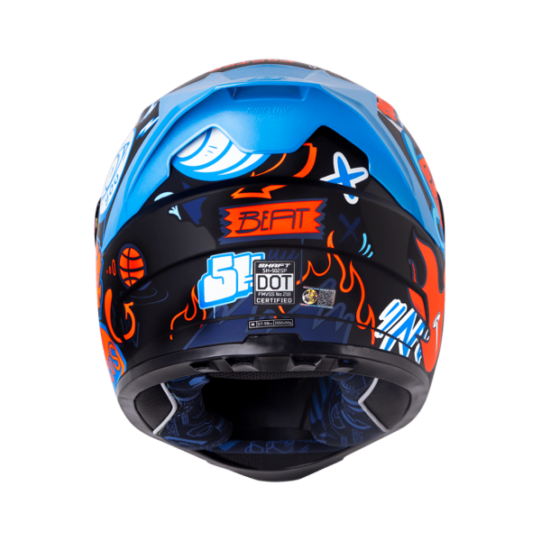 Casco moto Shaft 502sp Beat negro naranja + Mica de color - Imagen 3