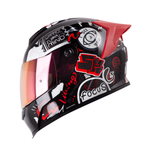 Casco moto Shaft 502sp Beat rojo + Mica de color