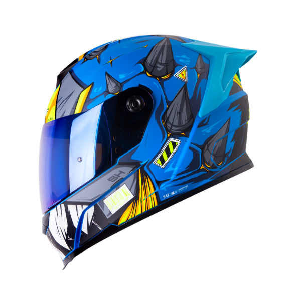 Casco moto Shaft 502sp Eldymon azul + Mica de color
