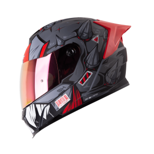 Casco moto Shaft 502sp Eldymon gris rojo + Mica de color