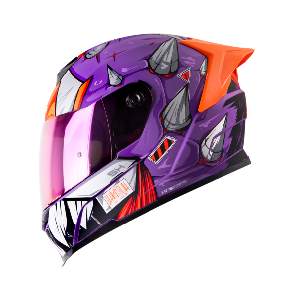Casco moto Shaft 502sp Eldymon morado + Mica de color