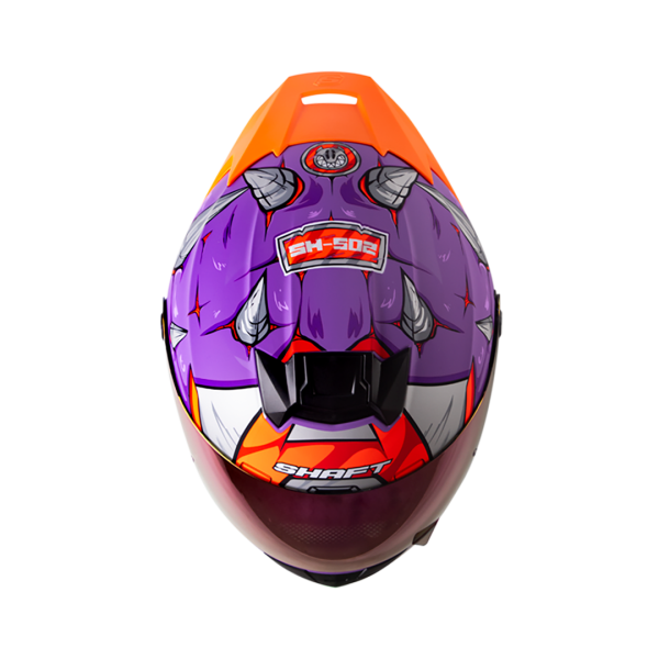 Casco moto Shaft 502sp Eldymon morado + Mica de color - Imagen 2