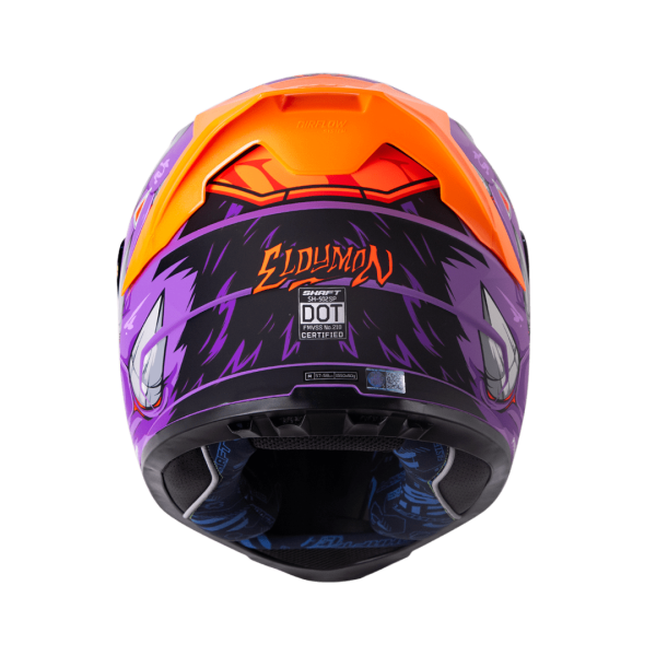 Casco moto Shaft 502sp Eldymon morado + Mica de color - Imagen 3