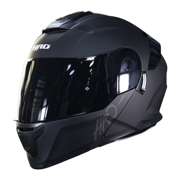 Casco Abatible Moto HRO 3440Dv Solid Negro Smoke - Imagen 3