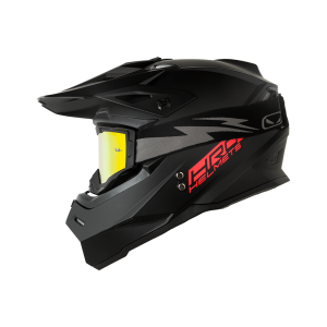 Casco Moto HRO Mx03 Solid Negro Rojo Enduro Motocross antiparra