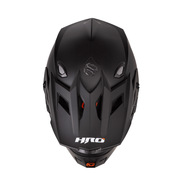 Casco Moto HRO Mx03 Solid Negro Rojo Enduro Motocross antiparra - Imagen 2