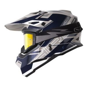 Casco Moto HRO Mx03 Dominic Azul Motocross antiparra