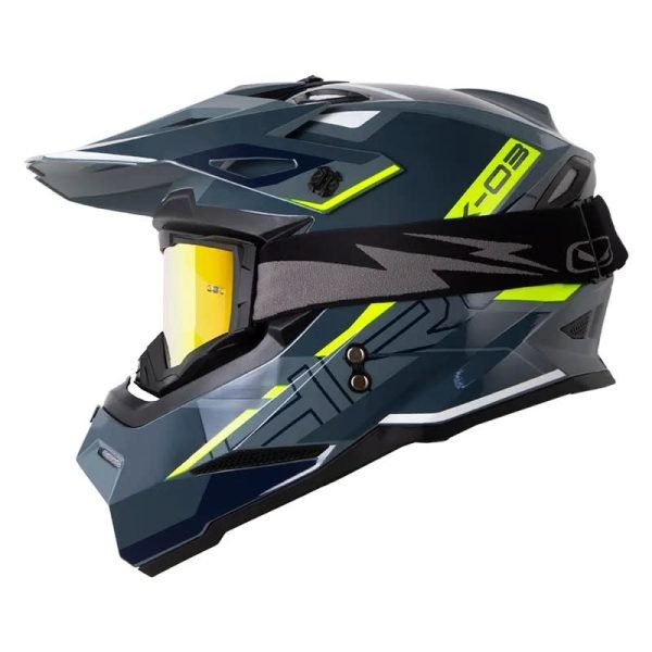 Casco Moto HRO Mx03 Dominic Gris Motocross antiparra