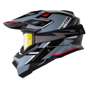 Casco Moto HRO Mx03 Dominic Negro Motocross antiparra