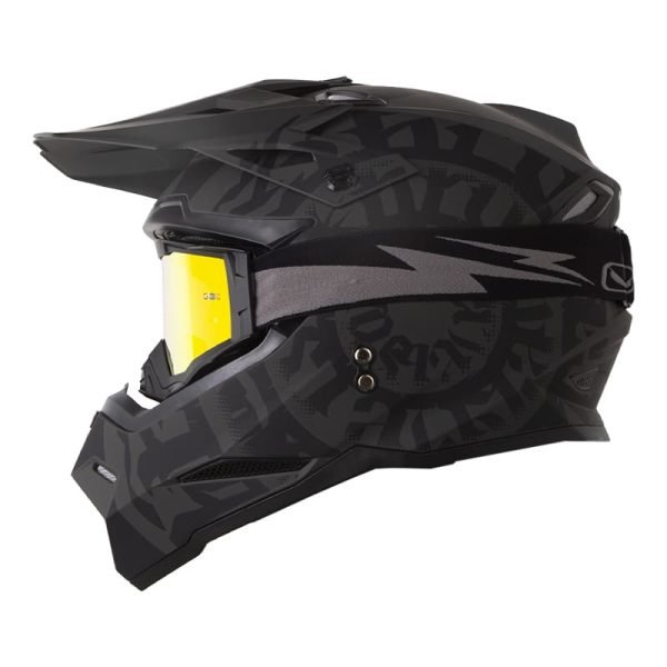 Casco Moto HRO Mx03 Lettering Gris Motocross antiparra