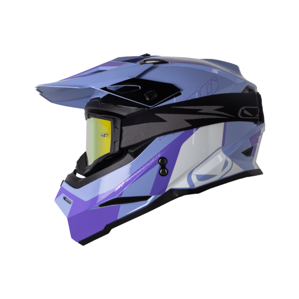 Casco Moto HRO Mx03 Overkill Morado Motocross antiparra
