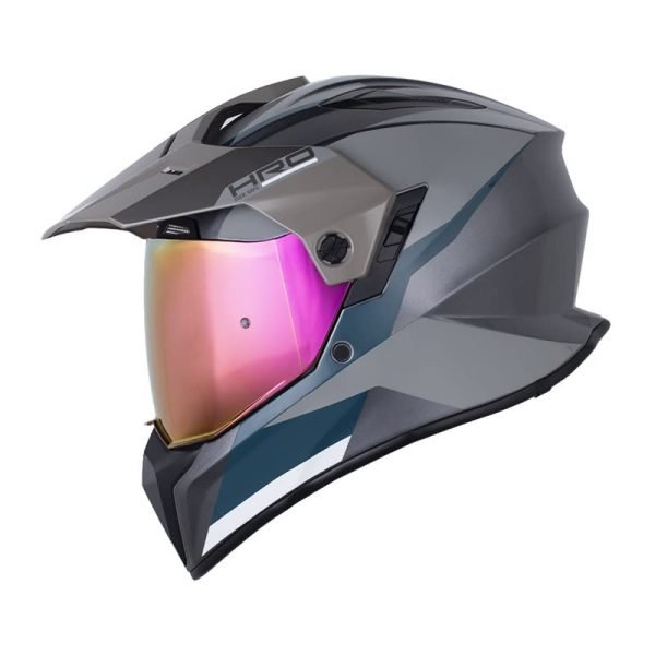 Casco moto HRO MX-340DV Long Gris Multipropósito
