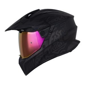 Casco moto HRO MX-340DV Stripe Negro Multipropósito