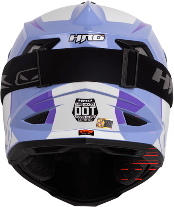 Casco Moto HRO Mx03 Overkill Morado Motocross antiparra - Imagen 2