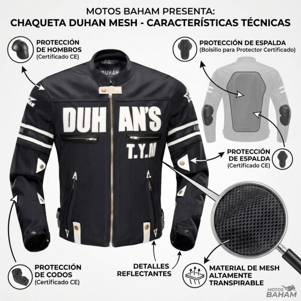 Chaqueta Moto Duhan D-103 Gris Verano - Imagen 6