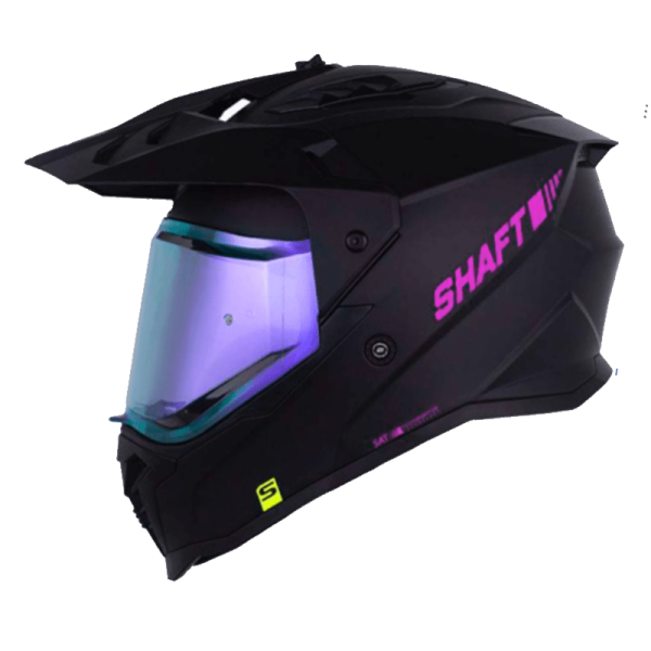 Casco Moto Shaft MX-360 Solid Negro Fucsia multipropósito